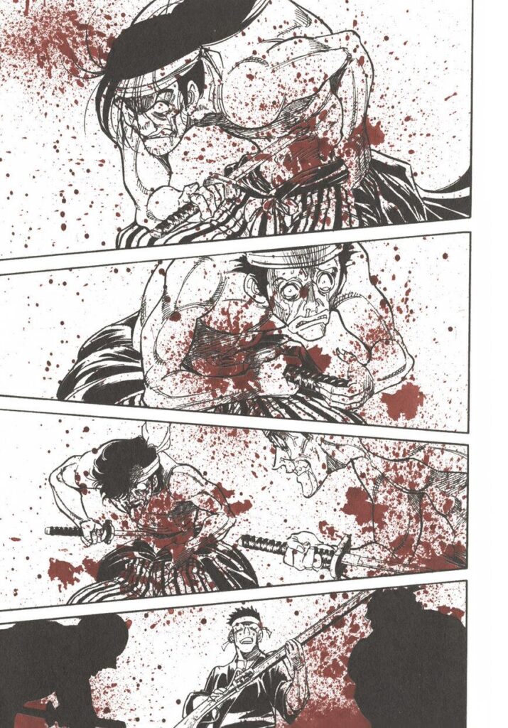 Death by guns or sword.